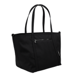 Colugo black diaper tote showcasing its waterproof and pocket-rich design