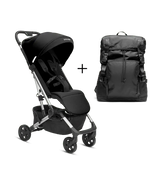 Compact stroller and parent backpack bundle in black