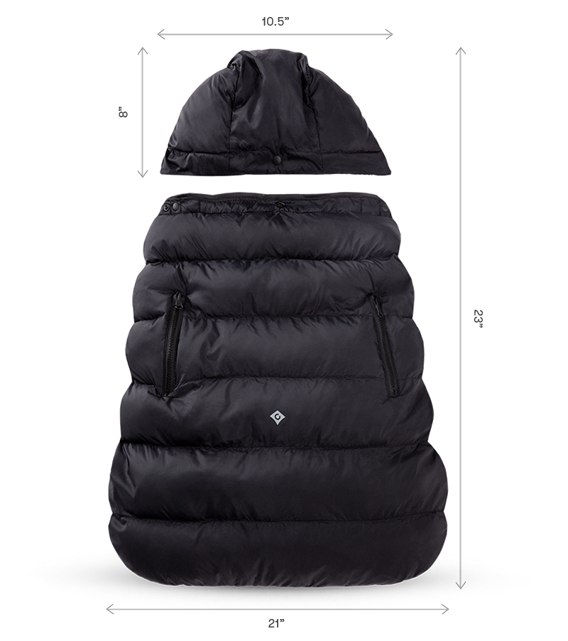 Winter Carrier Cozy, Black on Colugo Baby Carrier