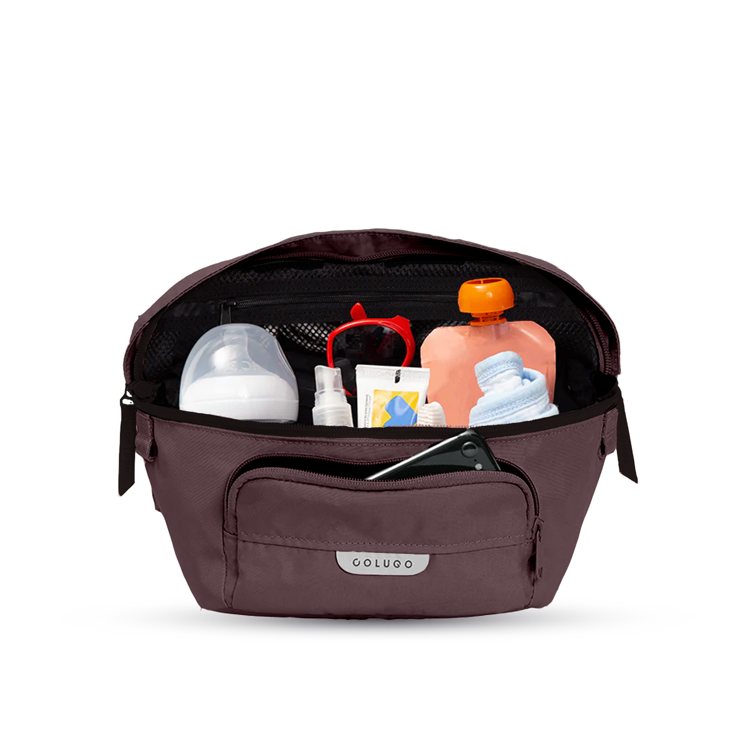 The On the Go Organizer, Cocoa holding pouches and wipes