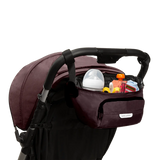 The On the Go Organizer, Cocoa with pacifiers in pockets