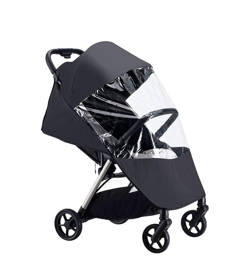 The One Stroller in Cool Grey with car seat adaptors