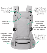 Ergonomically designed The Baby Carrier, Cool Grey