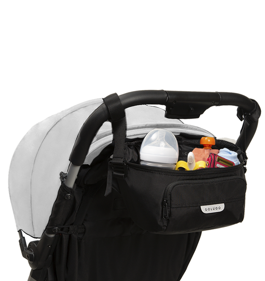 Compact Stroller in Cool Grey and Black On the Go Organizer