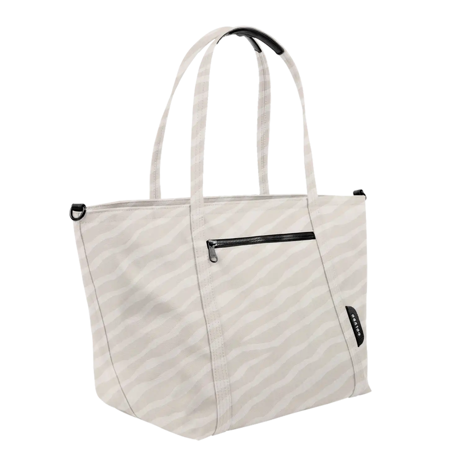 Top-rated Colugo diaper tote in Dune Zebra design with detachable bottle holder