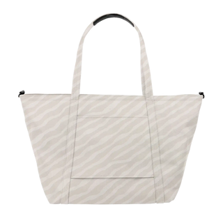 Colugo Dune Zebra diaper tote showcasing its waterproof and pocket-rich design