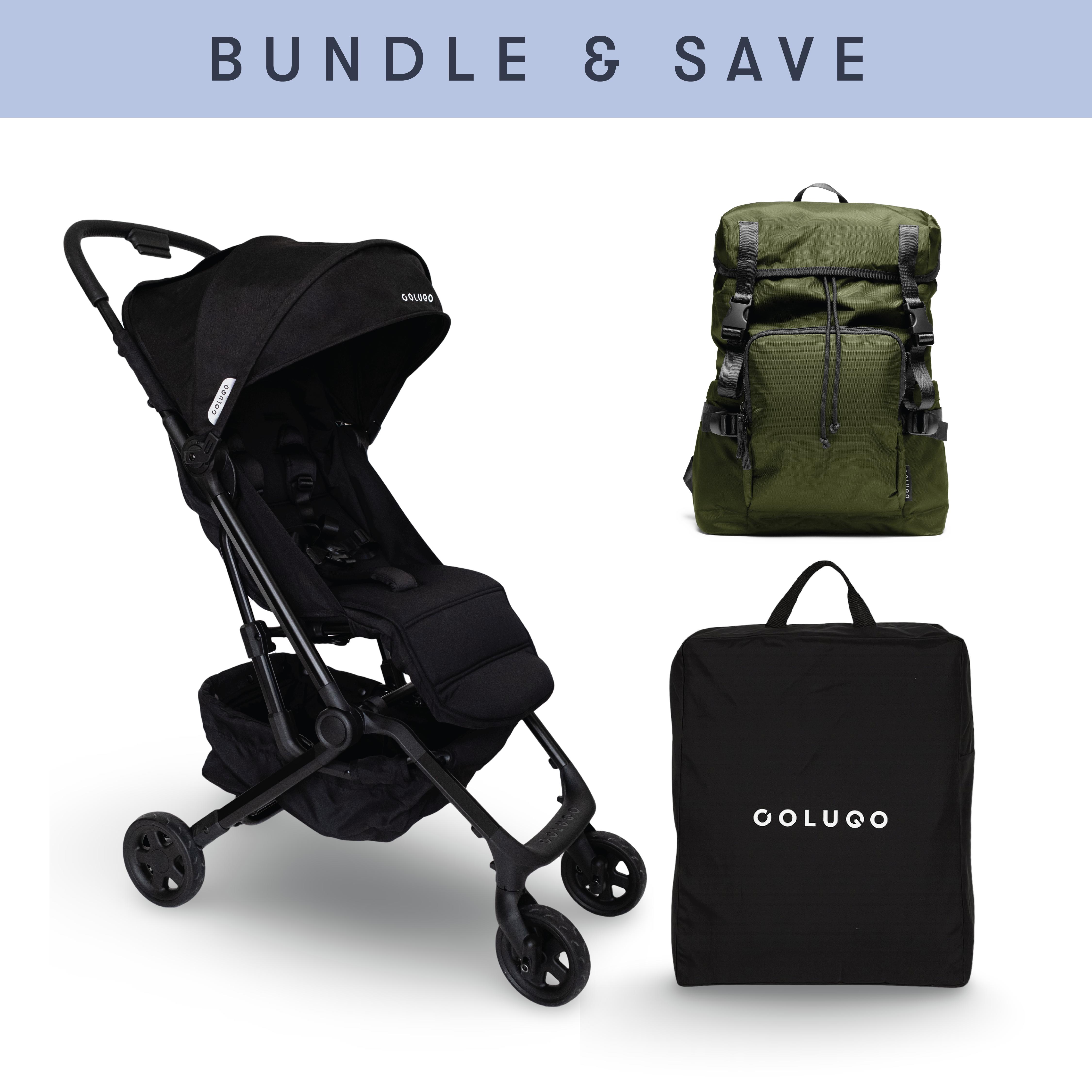 The Compact Stroller+ & Parent Backpack Bundle, Olive