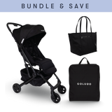 The Compact Stroller+ & The Diaper Tote Bundle, Black