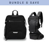 Neoprene Backpack & The Baby Carrier Bundle, Black