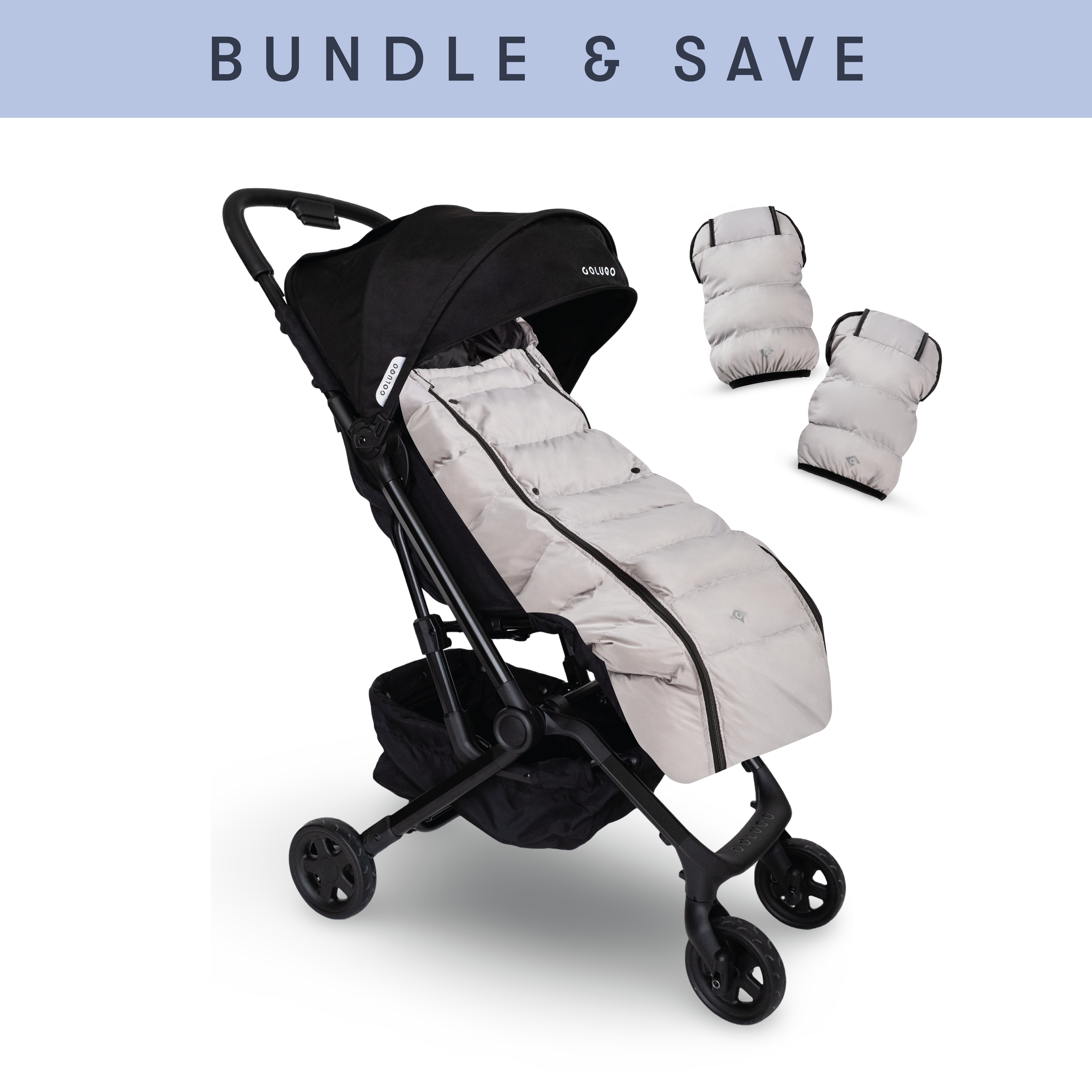 The Compact Stroller+ & Cozy Deluxe Bundle, Cool Grey