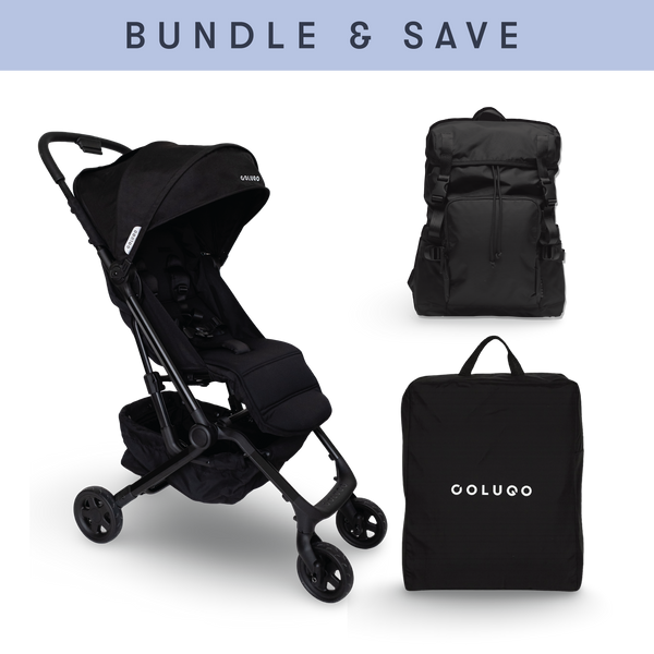 The Compact Stroller+ & The Parent Backpack Bundle, Black