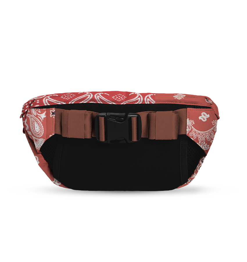 Secure attachment points on The On the Go Organizer, Red Bandana