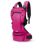 The Baby Carrier, Raspberry with baby essentials in pockets