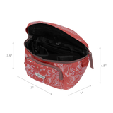 Interior compartments of The On the Go Organizer, Red Bandana