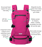 Ergonomically designed The Baby Carrier, Raspberry