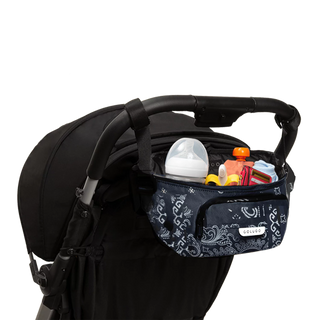 The On the Go Organizer, Blue Bandana attached to a Colugo stroller