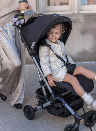 Black stroller close-up