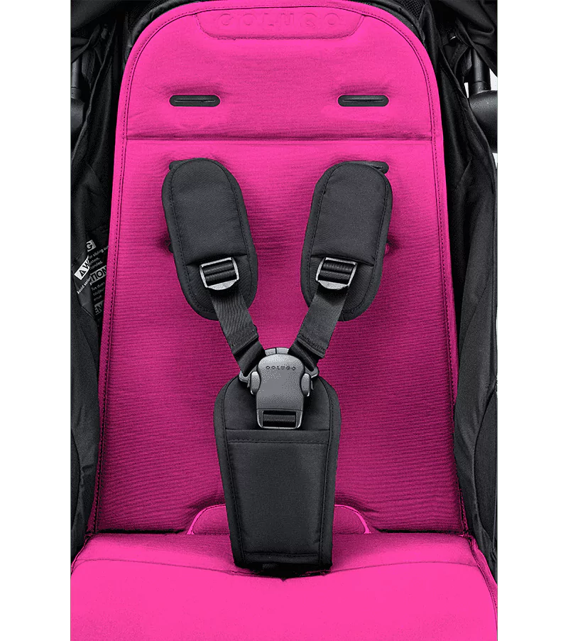 Colugo stroller with two-second fold feature in Knockout Pink