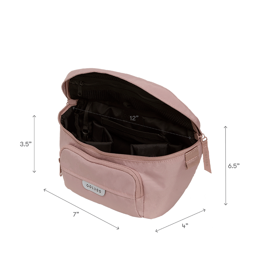 Zippered pockets on The On the Go Organizer, Rose Pink
