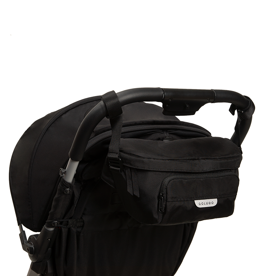 The On the Go Organizer, Black in a stroller basket