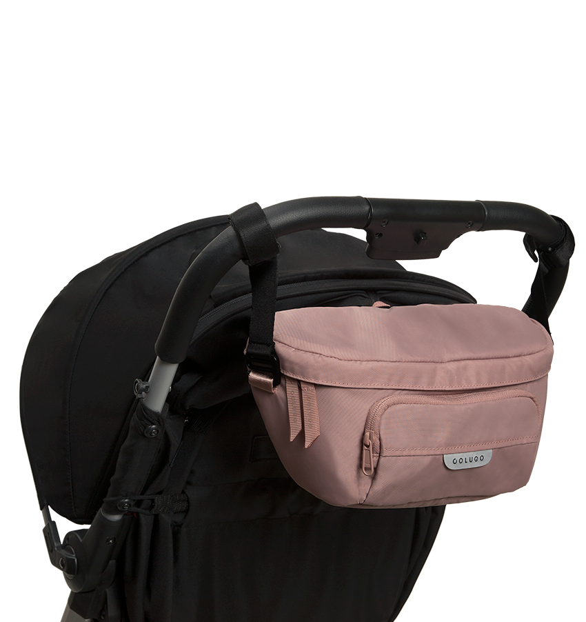 The On the Go Organizer, Rose Pink used as a fanny pack