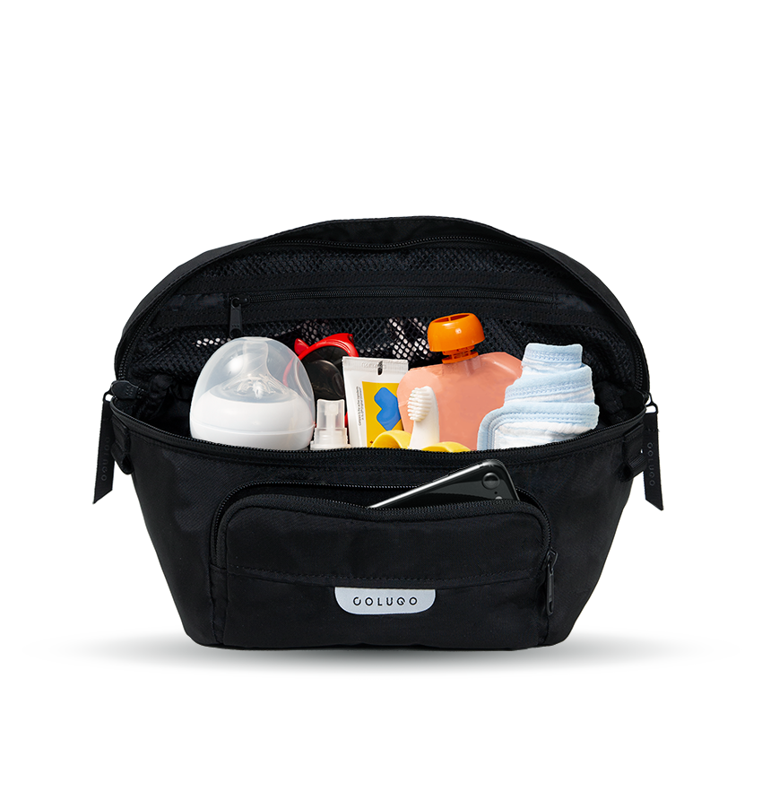 The On the Go Organizer, Black holding pouches and wipes