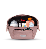 The On the Go Organizer, Rose Pink with baby essentials inside